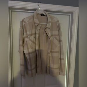 Beige plaid stacker. Size xxl